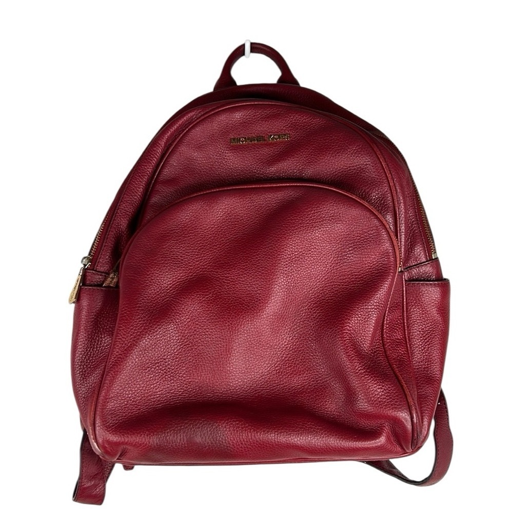 Michael Kors Burgundy Pebble Classic‎ Leather Backpack